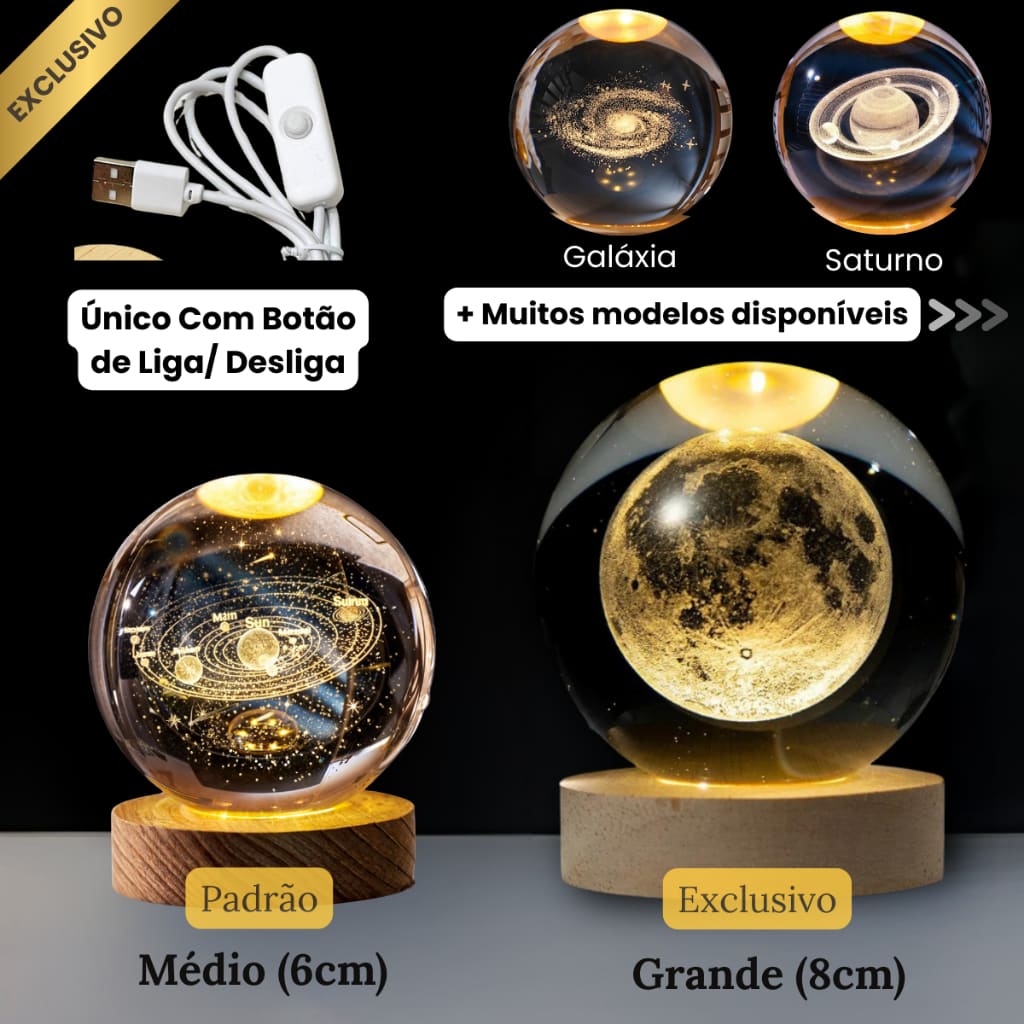 Luminária Espacial 3D - Home Sweet Home